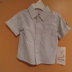 Light blue dotted striped button down